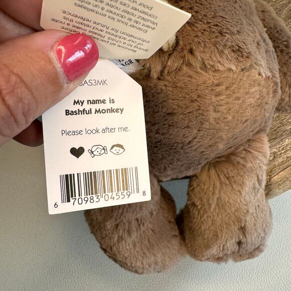 Jellycat Bashful Monkey FAST SHIP NEW Jellycat Monkey - Picture 7 of 7